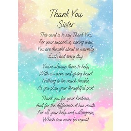 Thank You Poem Verse Card for Sister
