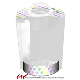 WraptorSkinz Decal Style Vinyl Skin compatible with Keurig K40 Elite Coffee Makers Pastel Hearts on White (COFFEE MAKER NOT INCLUDED)