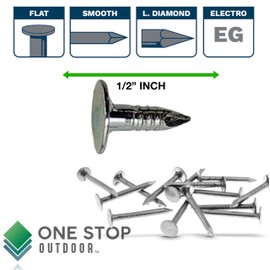 2000 Pack 1/2 Inch - Steel Roofing Felt Nails, Roofing Felt Pins Suit for Shed Roof Roofing Felt Slate Boards, Broad Head Pins