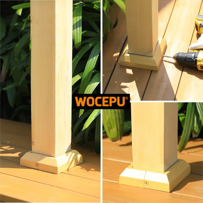 Wocepu 12 pcs 4"x4" (Actual: 3.5"x3.5") Aluminum Deck Post Base