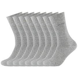 Camano 8 Pairs of Unisex 3642 CA-SOFT Cotton Socks without Rubber Print for Men and Women, Light grey (light grey blend)