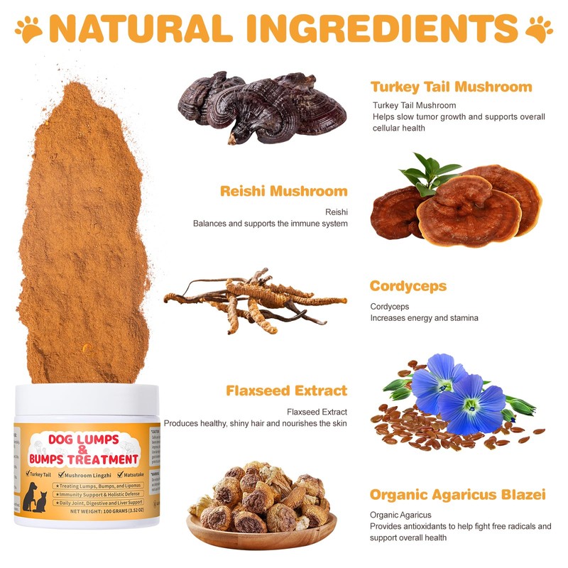 Lipoma Treatment for Dogs, Lumps and Bumps Dog Supplement -Mushroom
