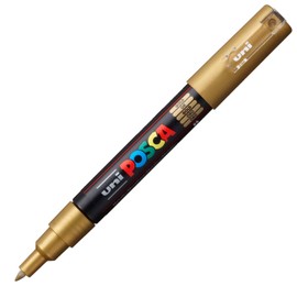 uni-ball 186781 - POSCA Marker mit extra feiner Rundspitze - gold