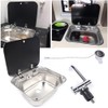 RV Sink, Stainless Steel Countertop Sink Basin with Faucet, Sink