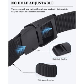 Coubeau Nylon Belt for Men Portable Belt for Men Fashion Belt for Men Outdoor Belt for Men, black