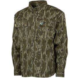 Mossy Oak Standard Men's Long Sleeve Camo Hunting Shirts Cotton Mill, Original Bottomland, Medium