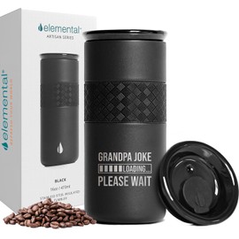 Best Grand Dad Coffee Tumbler for Him - Stainless Steel Triple-Wall Insulated Travel Cup with Ceramic Lid - Gift for Grand Dad on Birthday, Christmas or Father’s Day - 16oz Black
