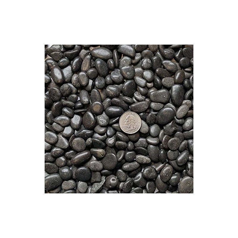 Midwest Hearth Decorative Polished Black Pebbles 3/8" Gravel Size (2-lb