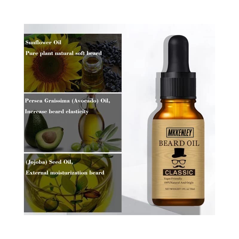 MKKENLEY Best Beard Growth Oil Serum Fast Promote Thick Beard