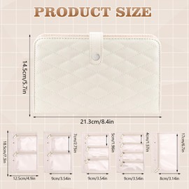 Haohai Jewelry Book Organizer, Jewelry Storage Book, Jewelrys Binder with Gold Zippers, Travel Jewelrys Case, Travel Jewelry Cases for Women (White)