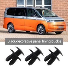 eMagTech 50Pcs Trim Panel Lining Clips Replacement 70186729901 701867299 Compatible with VW T4 T5 Car Trim Clamps Door Panel Clips Black