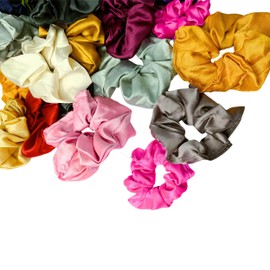 Soft Luxury cotton Hair Scrunchies for Women | Hair Rubber Band for Women | Multi-Color Ponytail Holders Scrunchies Set (All unique color) pack of 3