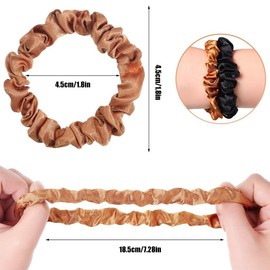 12 Pack Small Headbands, 6 Colours, Elastic Headbands, Headbands as Normal Headbands and Ties, Ponytail Hair Accessories, Women's Satin Headbands, Reusable