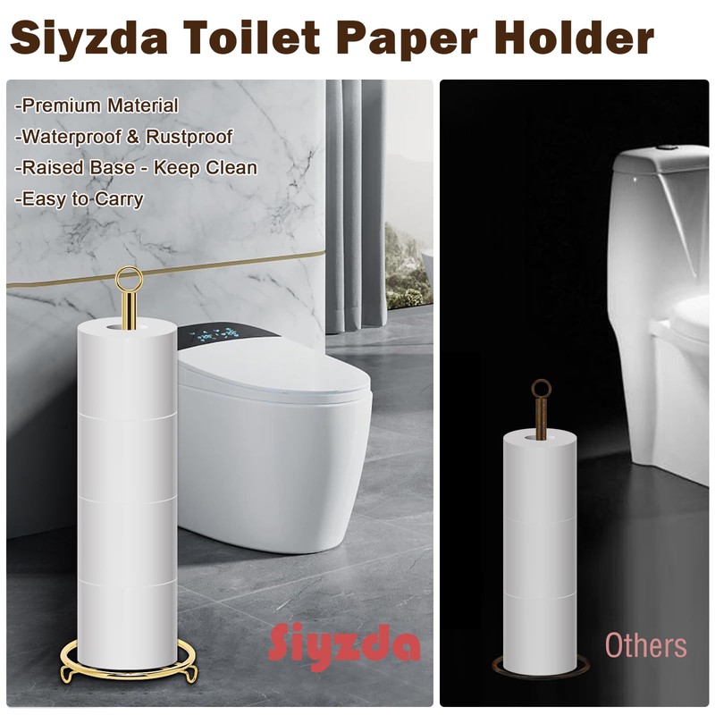 Siyzda Bath Toilet Paper Holder, Toilet Tissue Roll Organizer Storage,