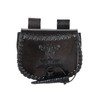Battle-Merchant Small Medieval Belt Bag with Thor's Hammer Embossed Leather