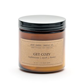 Jack Baker Candle Co. Get Cozy Candle, Made with Soy Wax and Essential Oils, Frankincense & Myrrh & Flannel Fragrance, 16 oz.