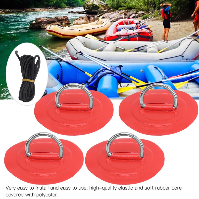 4pcs Inflatable Boat Kayak DRing Pad Patch Marine Fixed Buckle