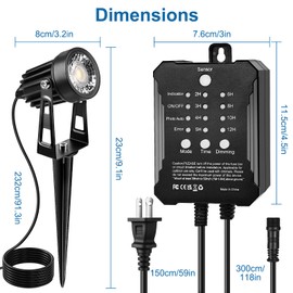 YGS-Tech Low Voltage Landscape Lighting with Transformer, 12V-24V LED Low Voltage Landscape Lights, IP65 Waterproof, 3000K Warm White Spotlights for Yard, Garden, Pathway, and Trees (8 Pack)