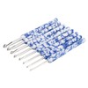 8pcs Crochet Hook Set Blue White Porcelain Printing Hand Polished