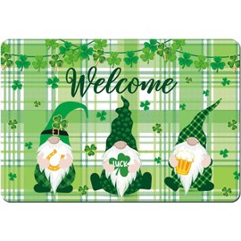 Bicuces St. Patrick's Day Party Decorations St. Patrick's Day Bath Mat St. Patrick's Day Bathroom Rug Happy St. Patrick's Day Bath Mat Shamrock Gnomes Bath Rug for St. Patrick's Day Party Supplies