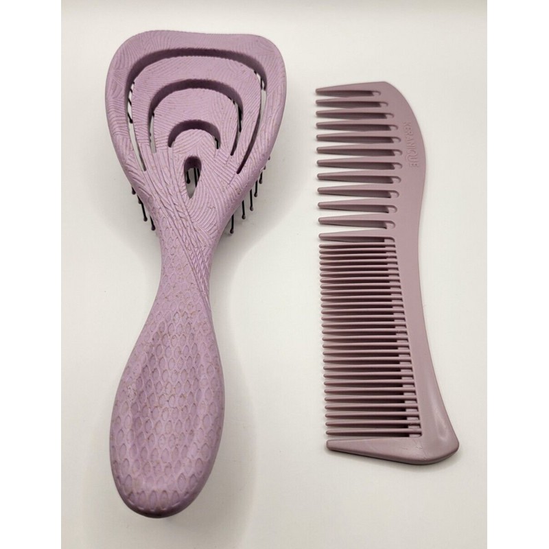 Keranique Anti-breakage Hair Brush & Detangling Comb Set **NEW**