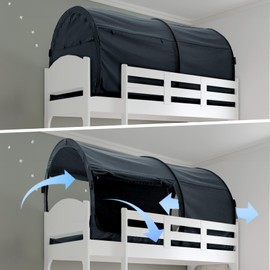 Alvantor® Bed Canopy Tents Dream Privacy Space Twin Bunk Bed Sleeping Tents Indoor Pop Up Portable Frame Curtains Breathable Grey Cottage (Mattress Not Included) Reducing Light