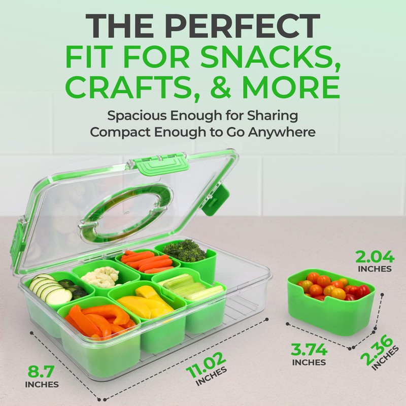 KEYVOZ Snackle Box Container with Lid- Travel Charcuterie Box with