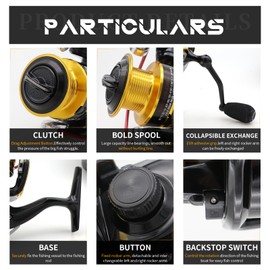 Koity Spinning Fishing Reel, 10+1 bb Ultralight Smooth Spinning Reel with Right/Left EVA Handle Position, Corrosion-Resistant, Freshwater and Saltwater Fishing Reel, Size 3000