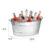 Benzara AMC0001 Beverage Tub with Handles, Gray