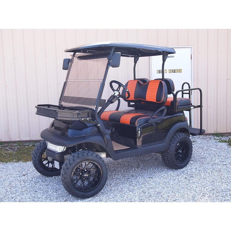 Huskey Orange Pleated Front Replacement Seat Cover (2pc) for Club