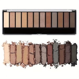 Hxssll 12 Colors Eyeshadow Palette – Neutral Warm Tone Matte & Glitter Eye Makeup Palette, High Pigment Waterproof Eyeshadow Kit for Women – Blendable Natural Brown, Nude, Rose Gold Shimmer Makeup 01#