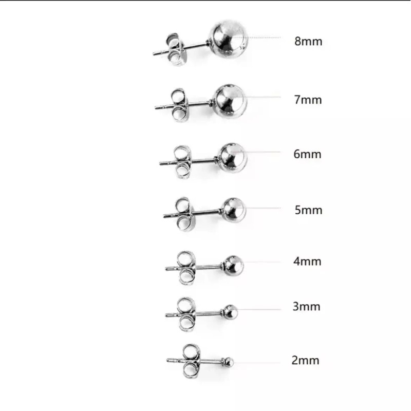 Unbranded S925 Sterling Silver Round Ball Stud Earrings - 3mm