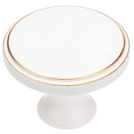 HUGOLEM 2 Pack Varhish White zinc Alloy Cabinet knobs