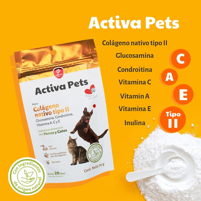 NTX BY NARTEX Suplemento Alimenticio para Perros/Gatos con Colágeno 70g