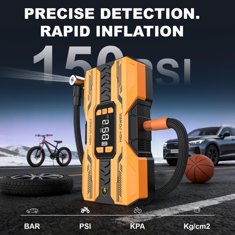 Nuynix Jump Starter with Air Compressor, 3000A Portable Car Battery