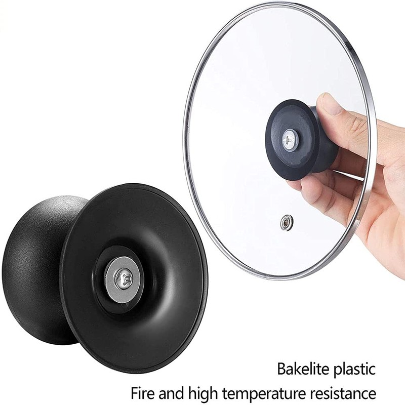 ERFGT 6 x Pot Lid Knobs, Replacement Handle Knobs, Glass