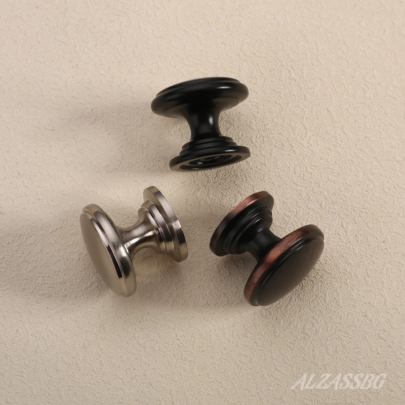 Alzassbg 10 Pack Brushed Satin Nickel Cabinet Knobs, 1.1 Inch(30mm)