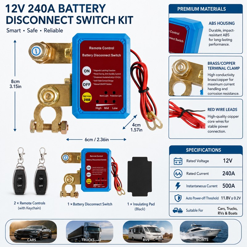 12V Remote Battery Disconnect Switch for Cars and Trucks –