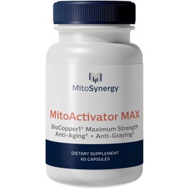 MitoSynergy MitoActivator MAX - BioCopper1 (Cunermuspir) 2.0mg Maximum Strength Bioavailable Copper - Mitochondrial NAD+ ATP Booster, Anti-Aging, Anti-Graying, Lyme Recovery - 60ct