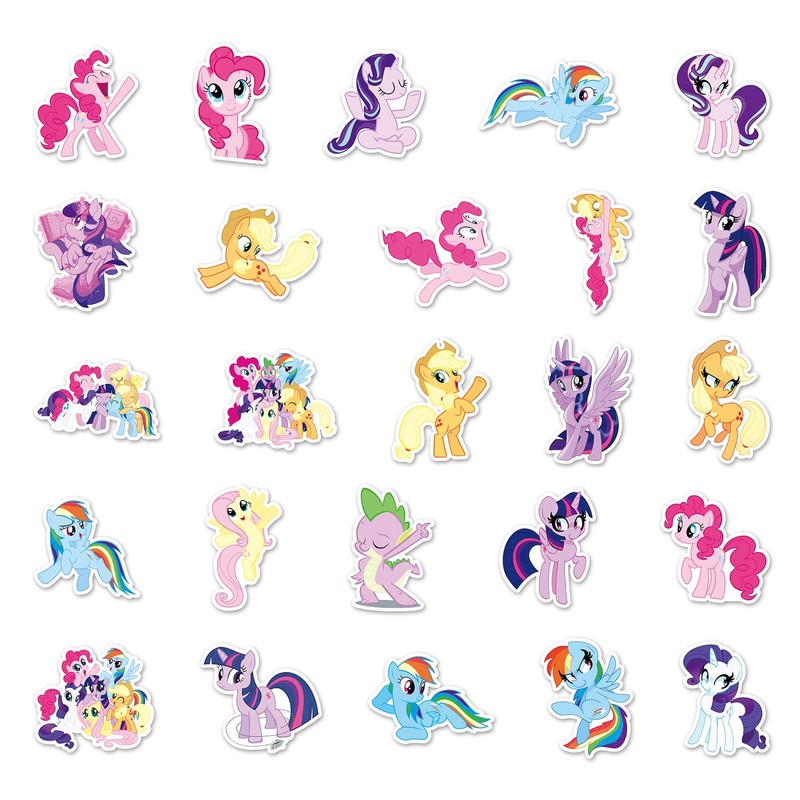 50 x Little Pony stickers, waterproof vinyl stickers, easy to