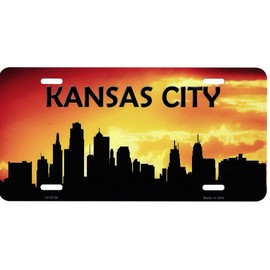 Kansas City Silhouette Novelty Metal License Plate Tag LP-8724
