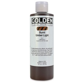 Golden Fluid Acrylic, 8 Ounce Bottle Burnt Umber Lt