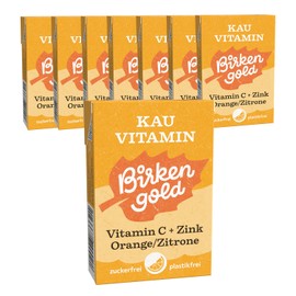 Birkengold Birkengold Zahnpflege-Kaugummi mit Vitamin C & Zink | 8 St1ck | Plastikfrei & Erd?lfrei | Mit nat1rlichem Baumharz (Chicle) | Vegan & ohne Zucker | Zahnfreundlich & ohne Aspartam