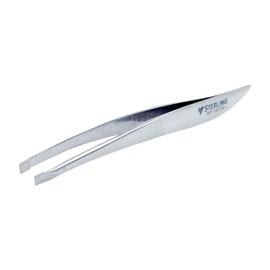 STERLING Professional Eyebrow Stainless Steel Tweezers | Precision and Comfort when Adjusting Eyebrows | Straight, Silver and Perforated | Blade Length 4 mm | ST-12110
