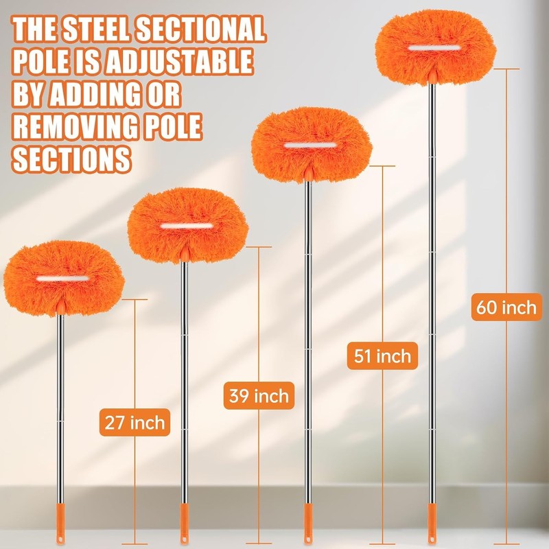 CALBEAU Ceiling Fan Cleaner Duster with 60 inch Extension Pole,