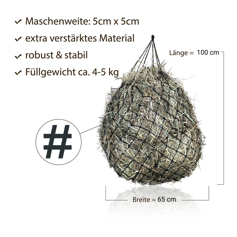 Hay Net for Horses Tight Mesh, Species-Appropriate Feeding, Improves Digestion