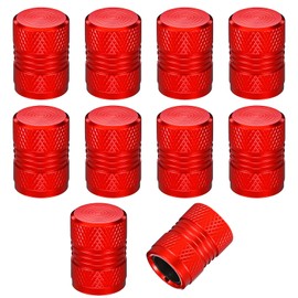 Wanmu 10 Pack Tire Valve Stem Caps, Universal Anti-Corrosion Car Air Cover for Car, SUV, Bike, Truck, Motorcycles (Red)