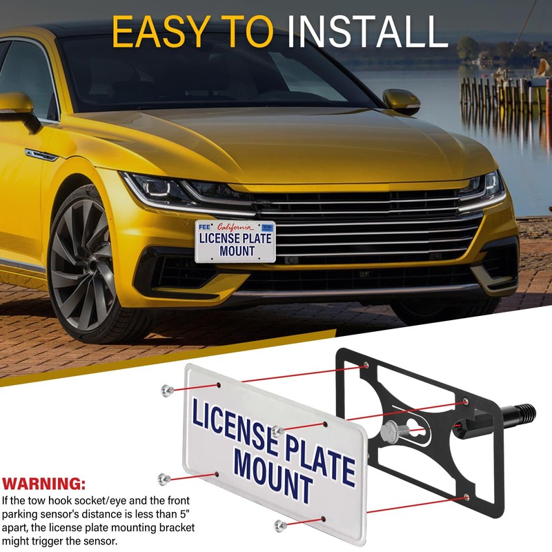 No Drill License Plate Holder Compatible with Volkswagen Beetle 2012-2020