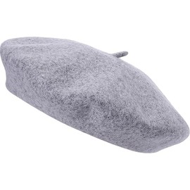 CHAAL® Womens Beret Hat Women Accessoies Men Wool Solid Color French Style Classic Beret Hat - Vintage Women's Berets for Ladies UK Artist Beret Grey