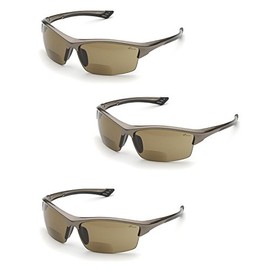 Elvex RX-350BR-3.0 Diopter Safety Glasses, Brown Lens (3 Pair) (3.0 Lens)